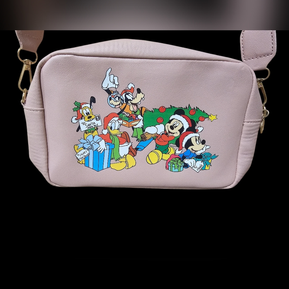 Disney Christmas Crossbody Bag Mickey‎ Minnie Holiday Purse Pink